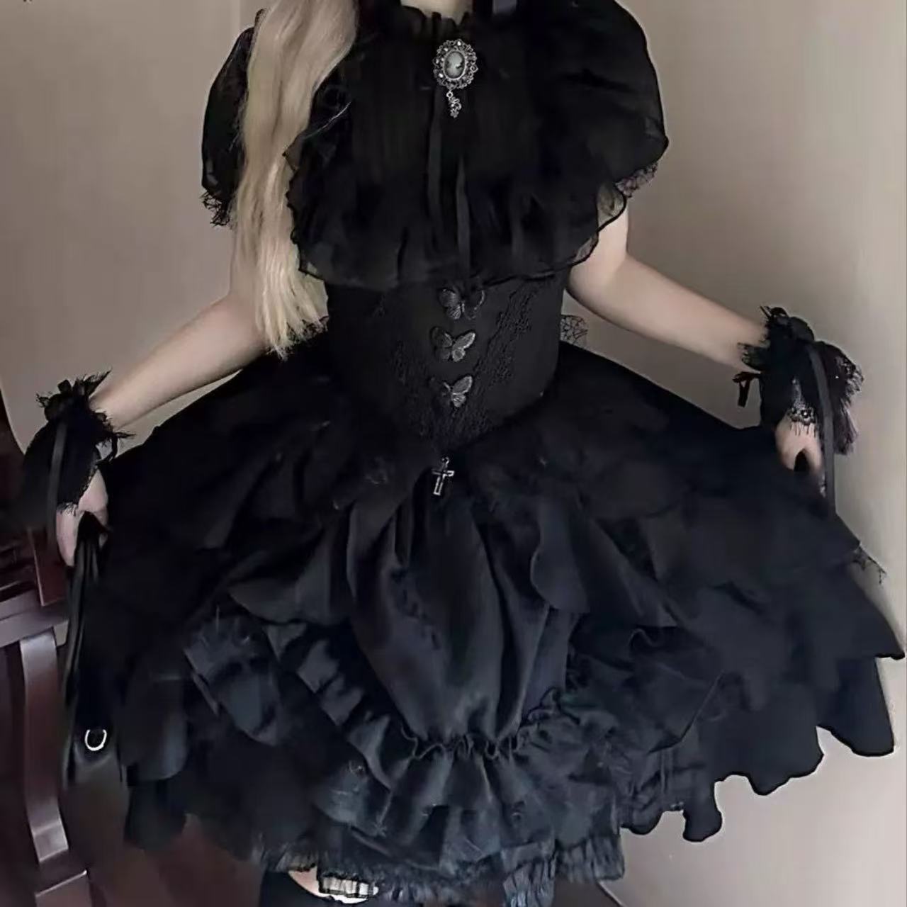 ゴスロリ ナイチンゲール・ダークレースウエストスカート