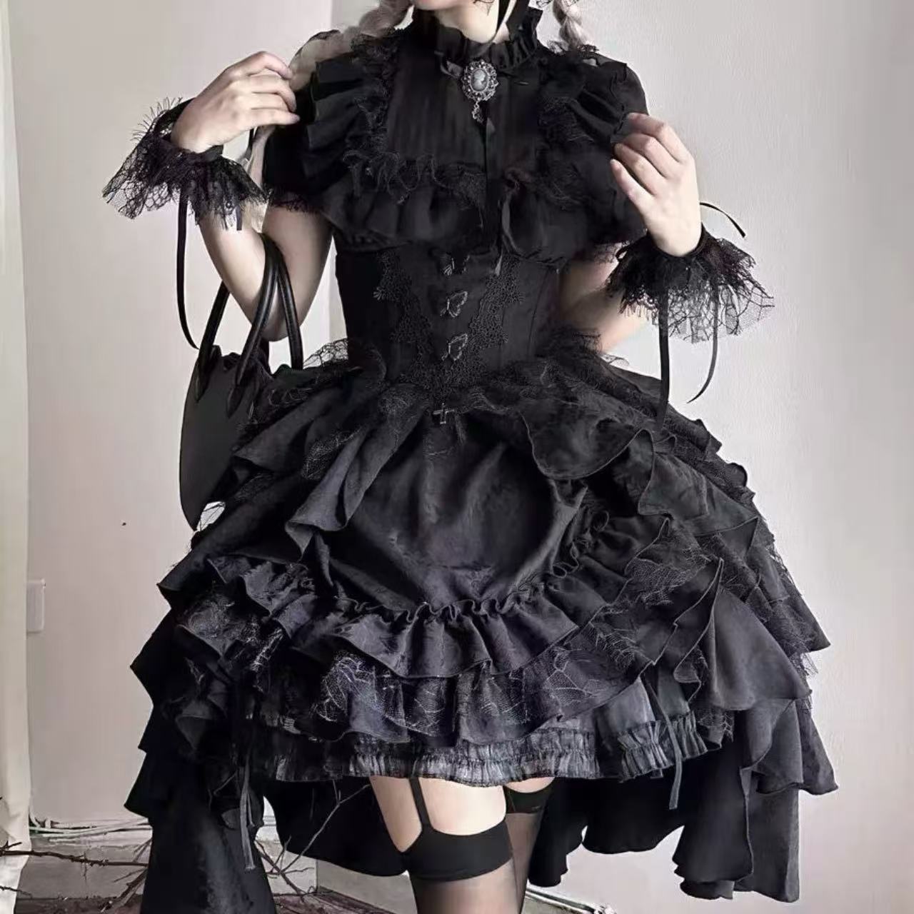 ゴスロリ ナイチンゲール・ダークレースウエストスカート