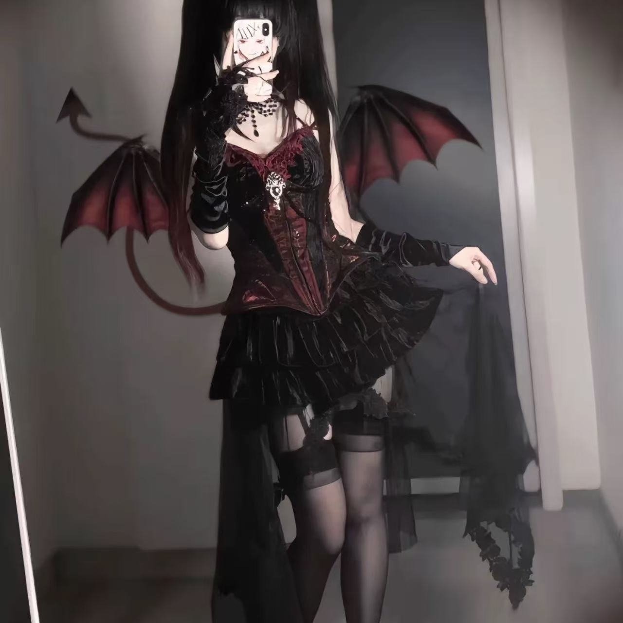 ゴスロリ ヴァンパイアプリンセス・ベルベットドレス