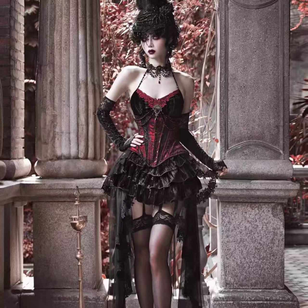 ゴスロリ ヴァンパイアプリンセス・ベルベットドレス