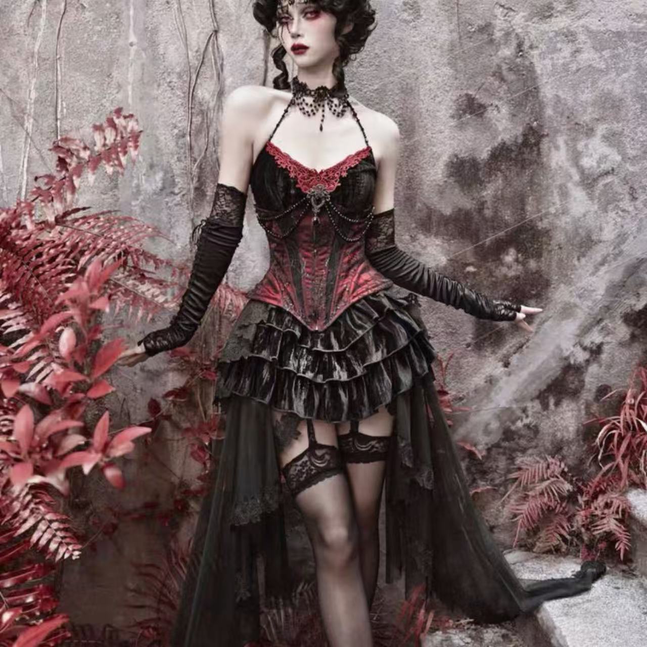 ゴスロリ ヴァンパイアプリンセス・ベルベットドレス
