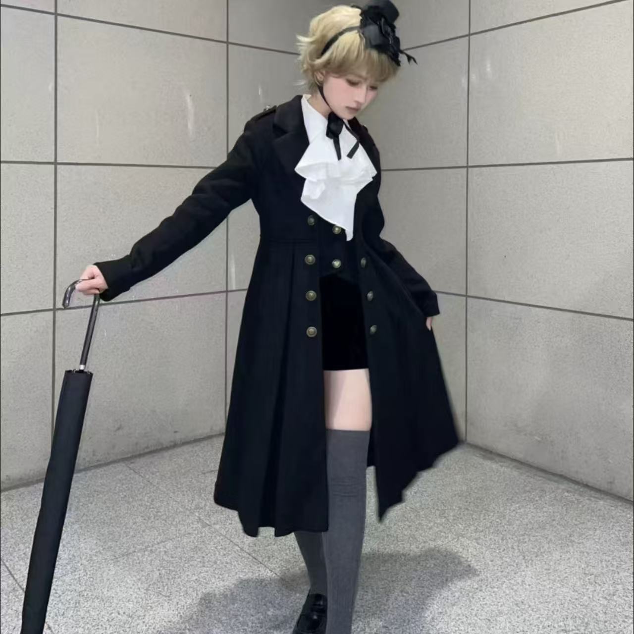 ゴスロリ コウモリの羽・ロングウィンドブレーカーコート