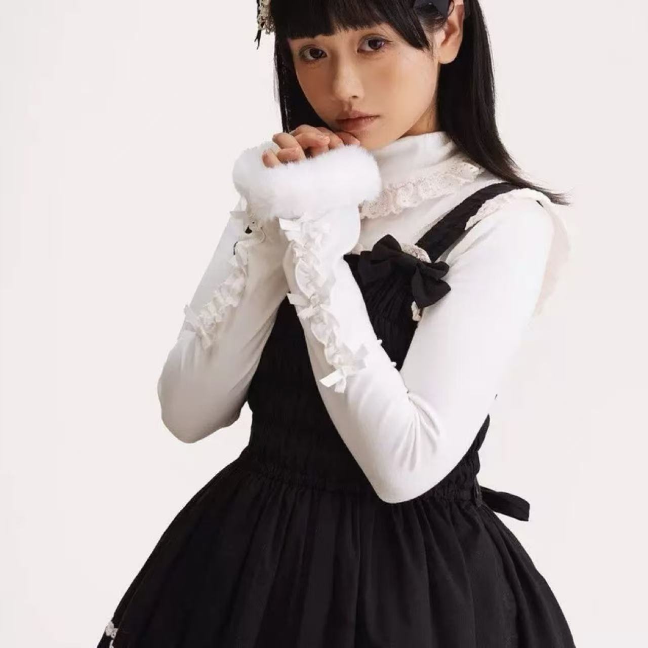 甘ロリータ クリーム色スウィートリボンセーター