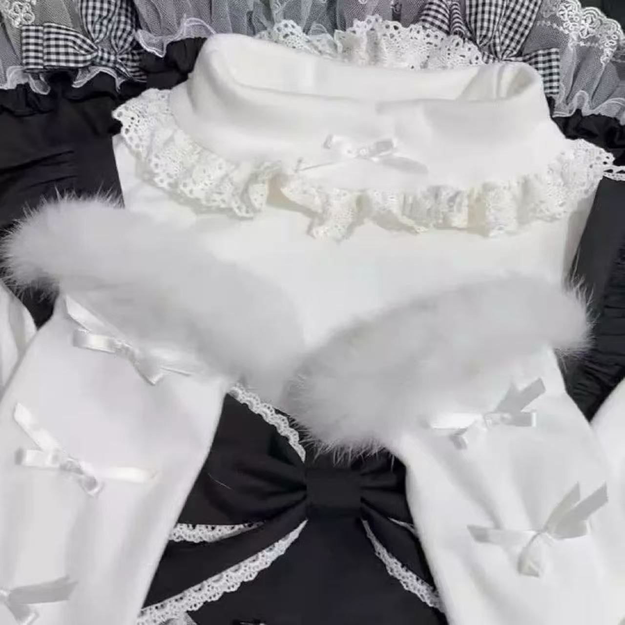 甘ロリータ クリーム色スウィートリボンセーター