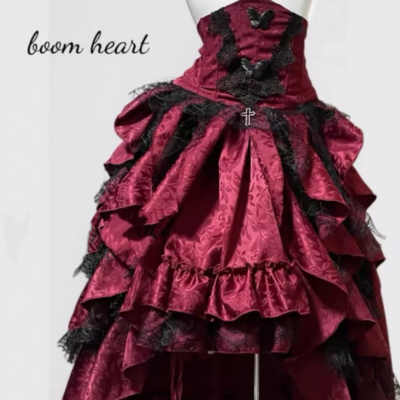 ゴスロリ ナイチンゲール・クロスレースベスト&スカートセット