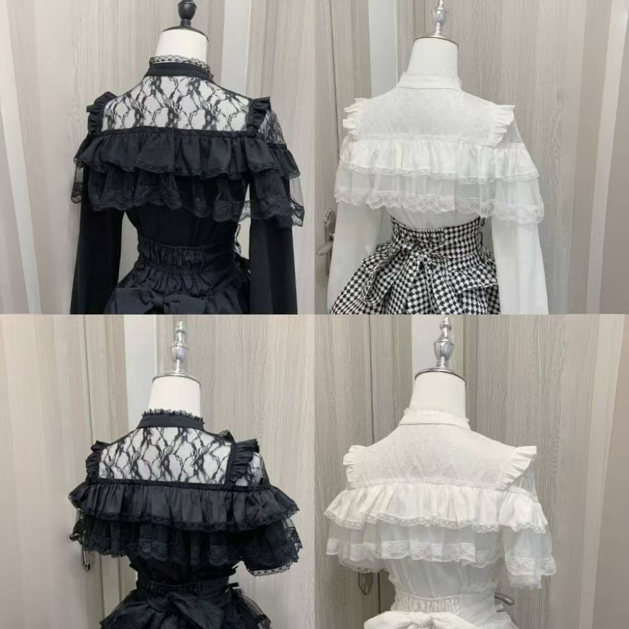 甘ロリータ リボン付きレースインナーシャツ