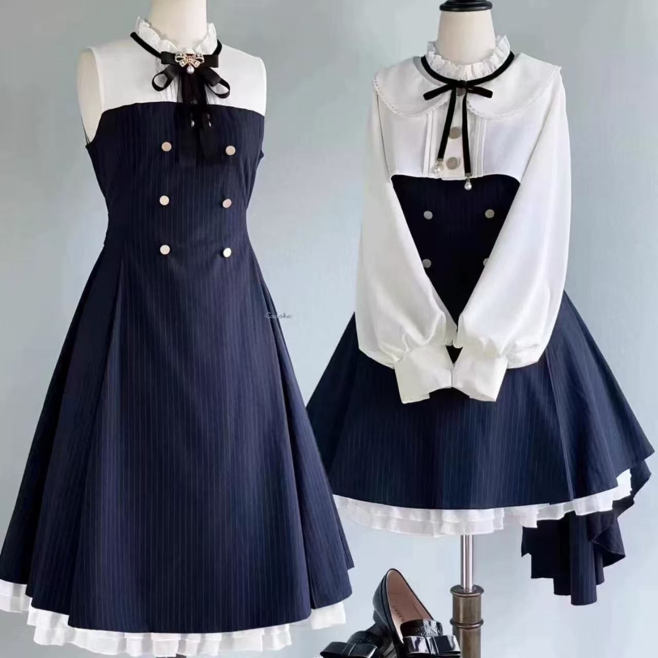 クラシカルロリータ 占星術調査官・ストライプドレス&ジャケットセット