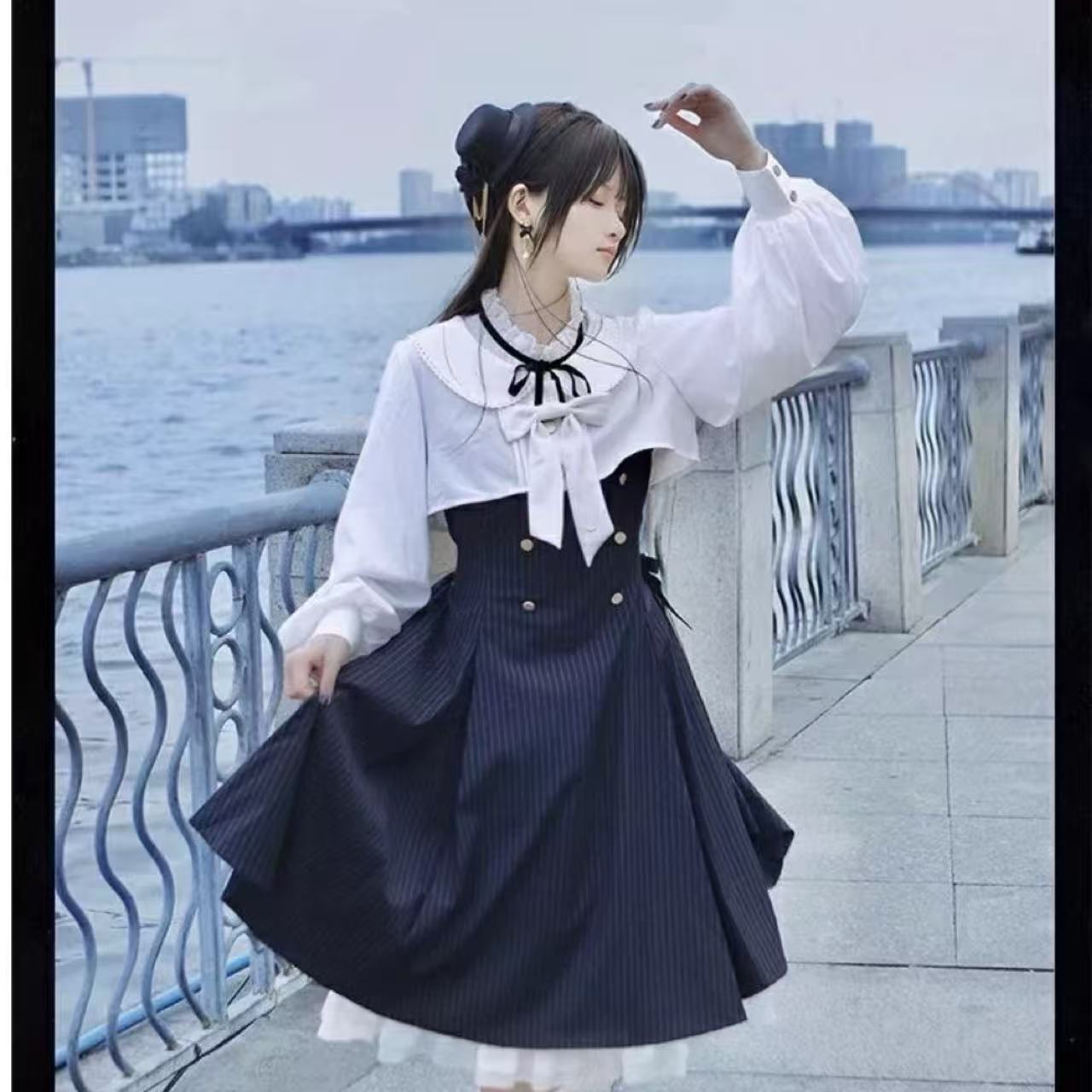 クラシカルロリータ 占星術調査官・ストライプドレス&ジャケットセット