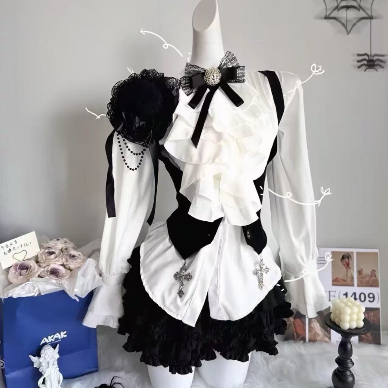 ゴスロリ ヴィンテージベスト&スカートセット