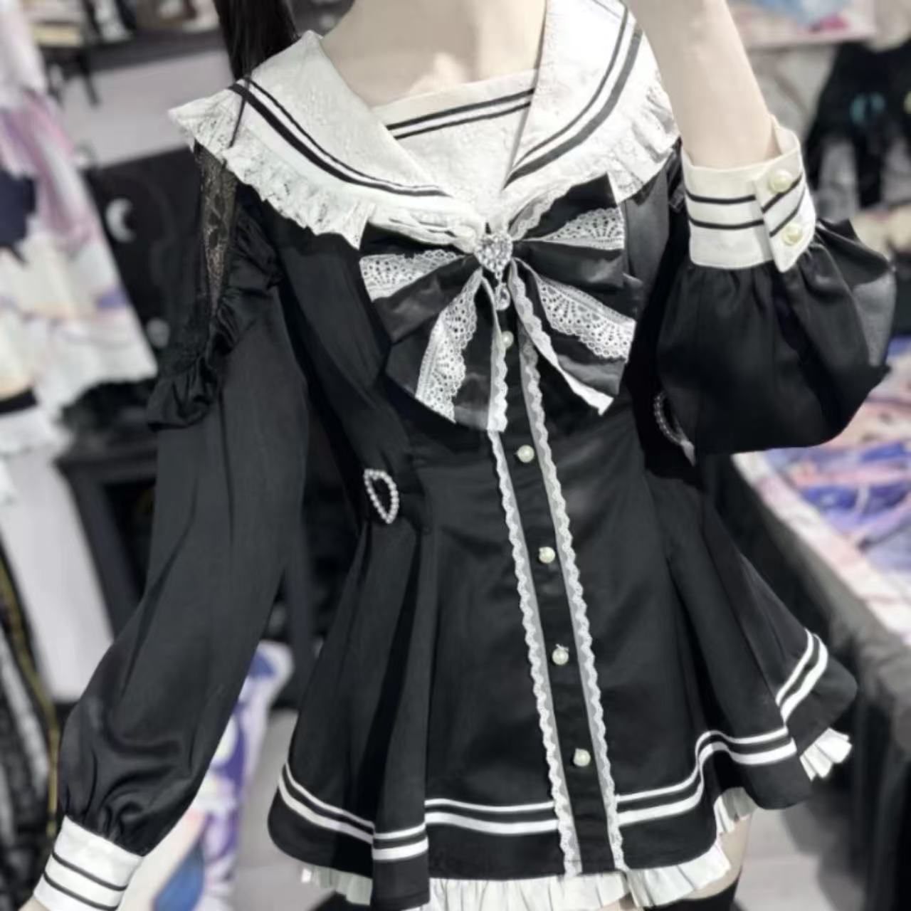 ゴスロリ ブロークンベア・ダークガール長袖ドレスセット