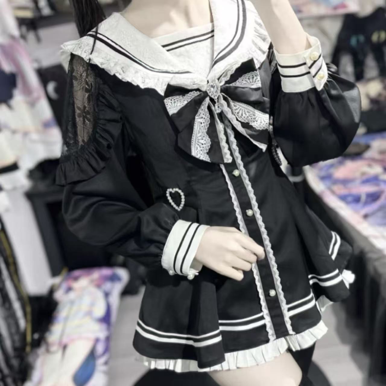 ゴスロリ ブロークンベア・ダークガール長袖ドレスセット