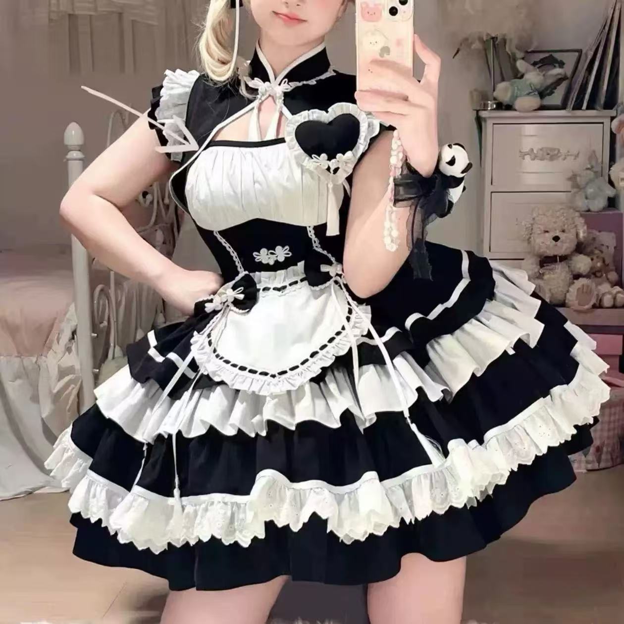 甘ロリータ 中華風チャイナドレス・ロリータワンピース