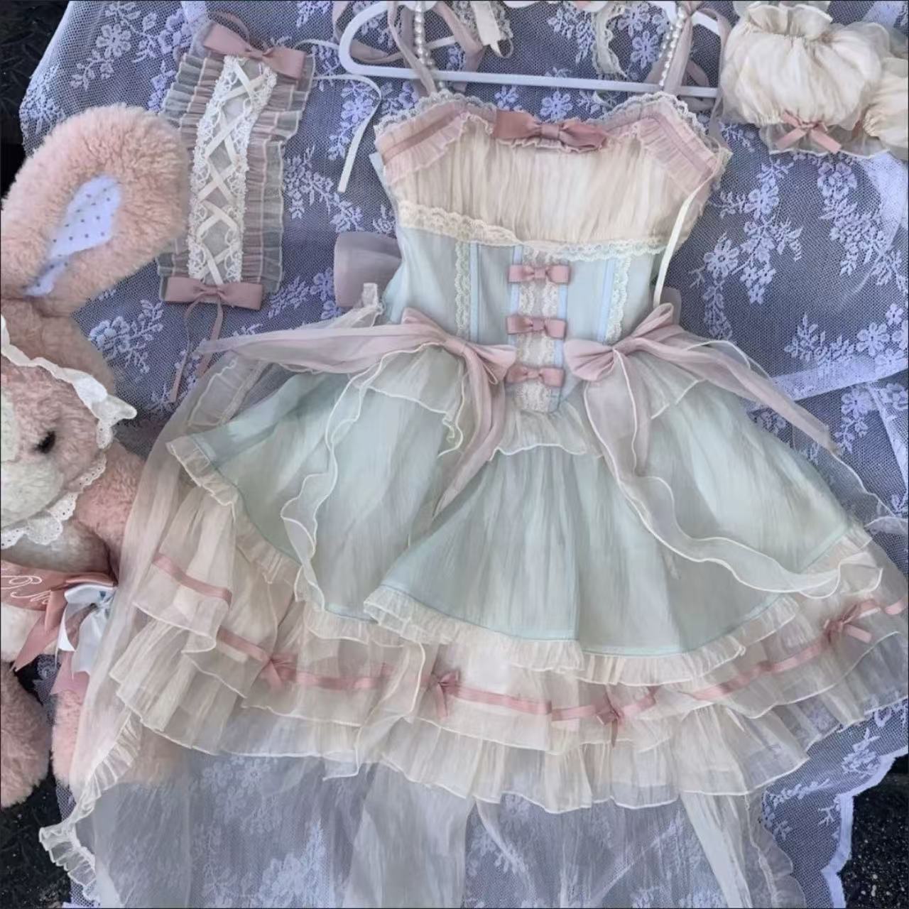 甘ロリータ スイートフェアリー・バレエスタイルサスペンダードレス