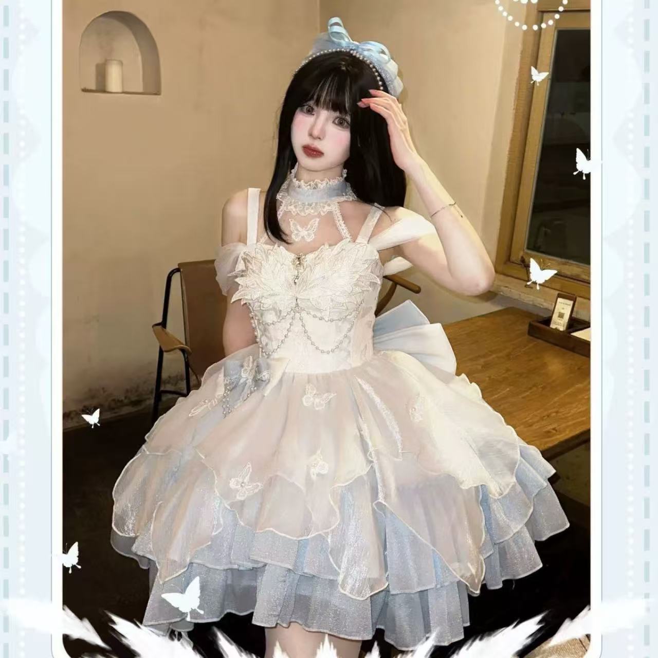 甘ロリータ 白鳥の湖・青白ウェディングドレスセット