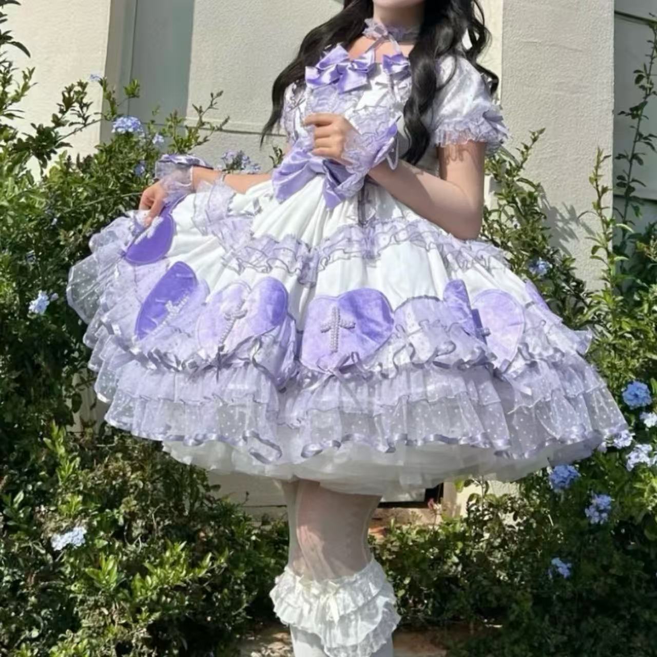 クラシカルロリータ クロスラバーズ・レース半袖ワンピース