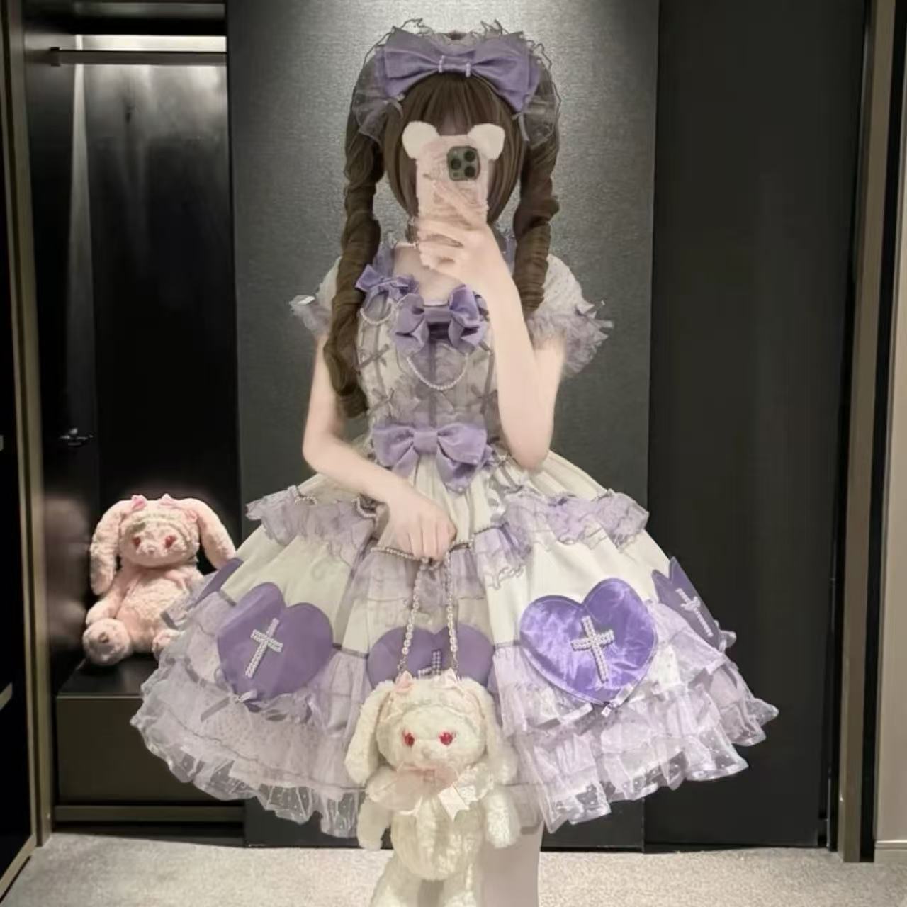 クラシカルロリータ クロスラバーズ・レース半袖ワンピース