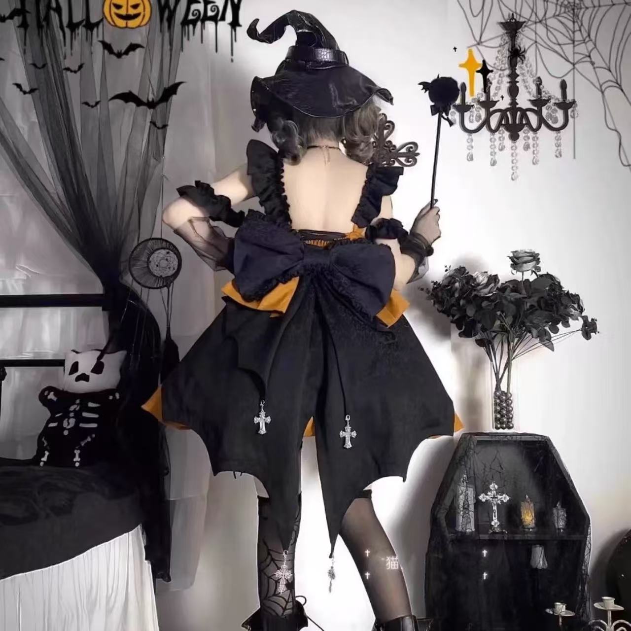 ゴスロリ パンプキンカラー・魔女ワンピース