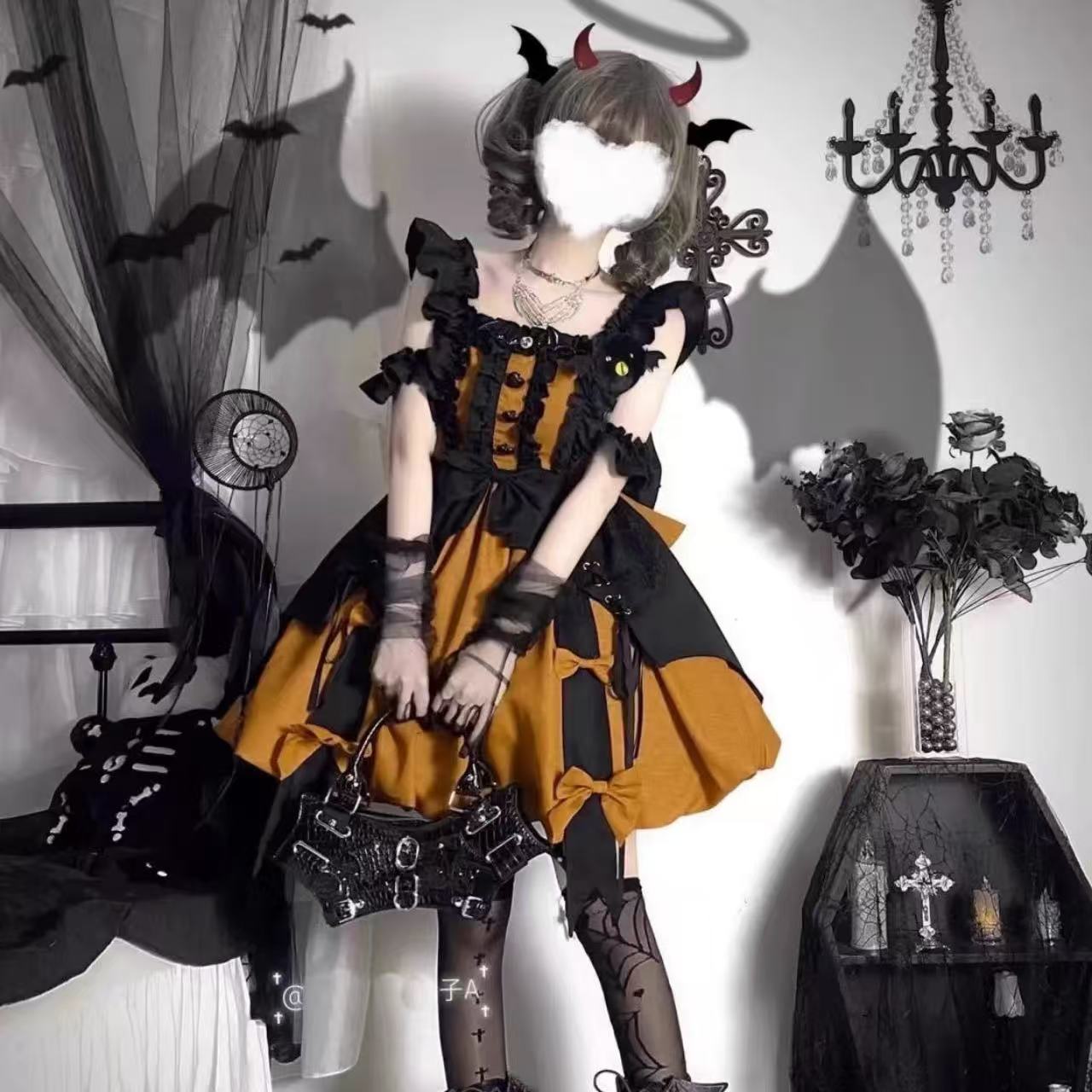ゴスロリ パンプキンカラー・魔女ワンピース