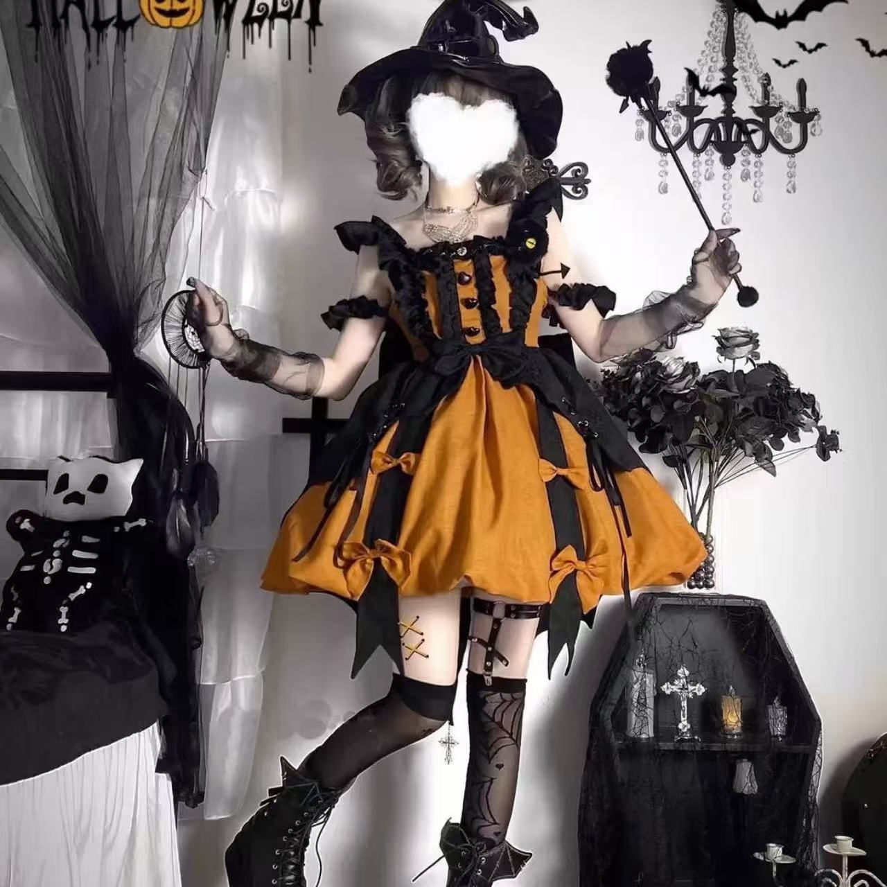 ゴスロリ パンプキンカラー・魔女ワンピース