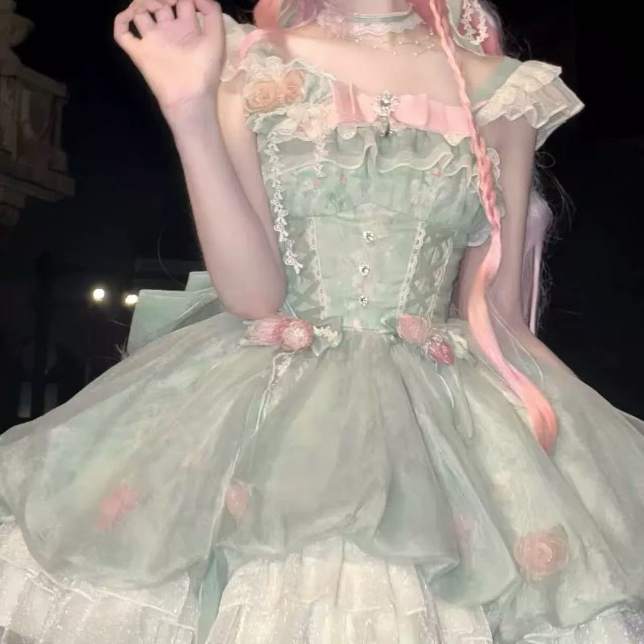 甘ロリータ キキョウの妖精・花つぼみスカートドレス