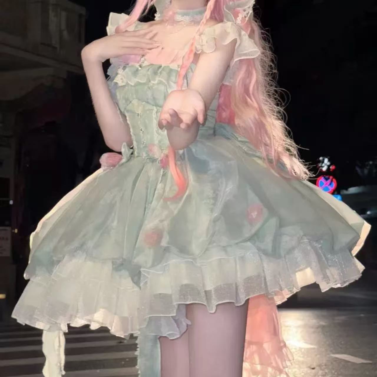 甘ロリータ キキョウの妖精・花つぼみスカートドレス