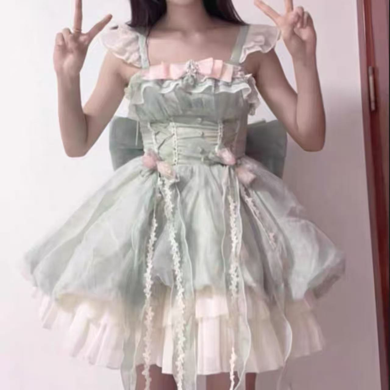 甘ロリータ キキョウの妖精・花つぼみスカートドレス