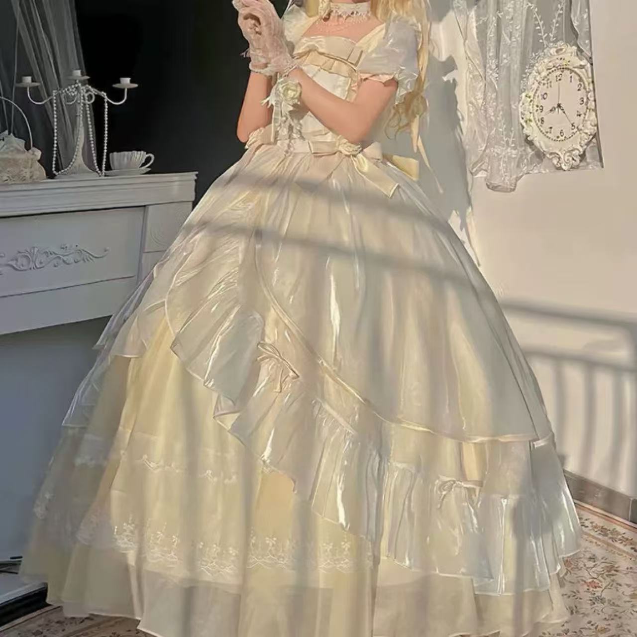 甘ロリータ ロリータロングスカートドレス