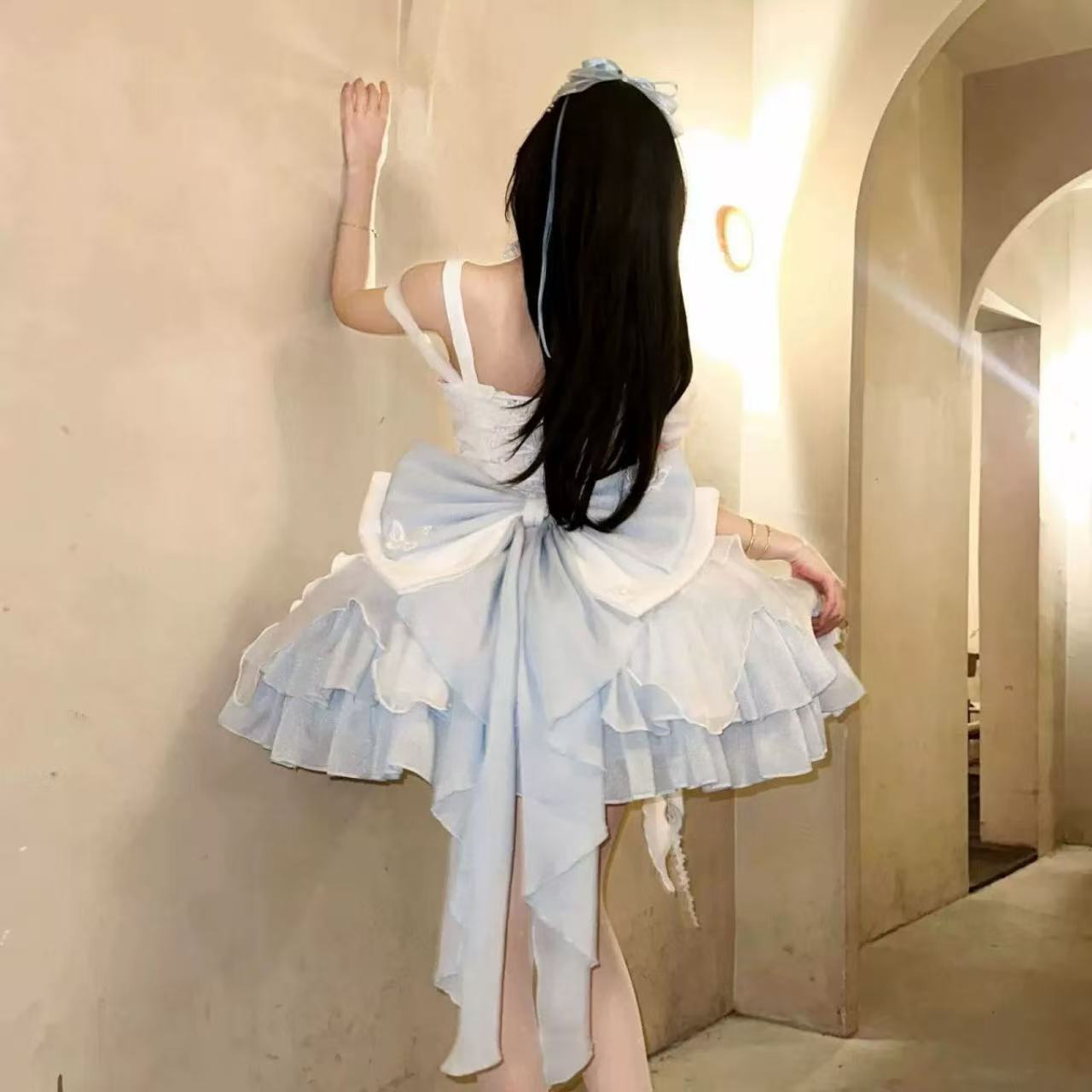 甘ロリータ 白鳥の湖風・蝶のふんわりプリンセスドレス