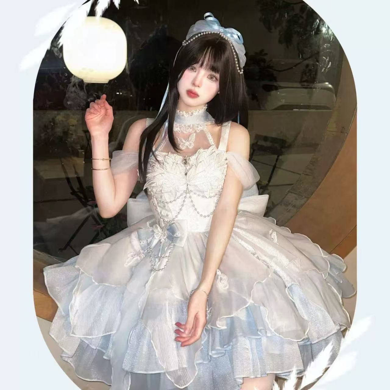 甘ロリータ 白鳥の湖風・蝶のふんわりプリンセスドレス