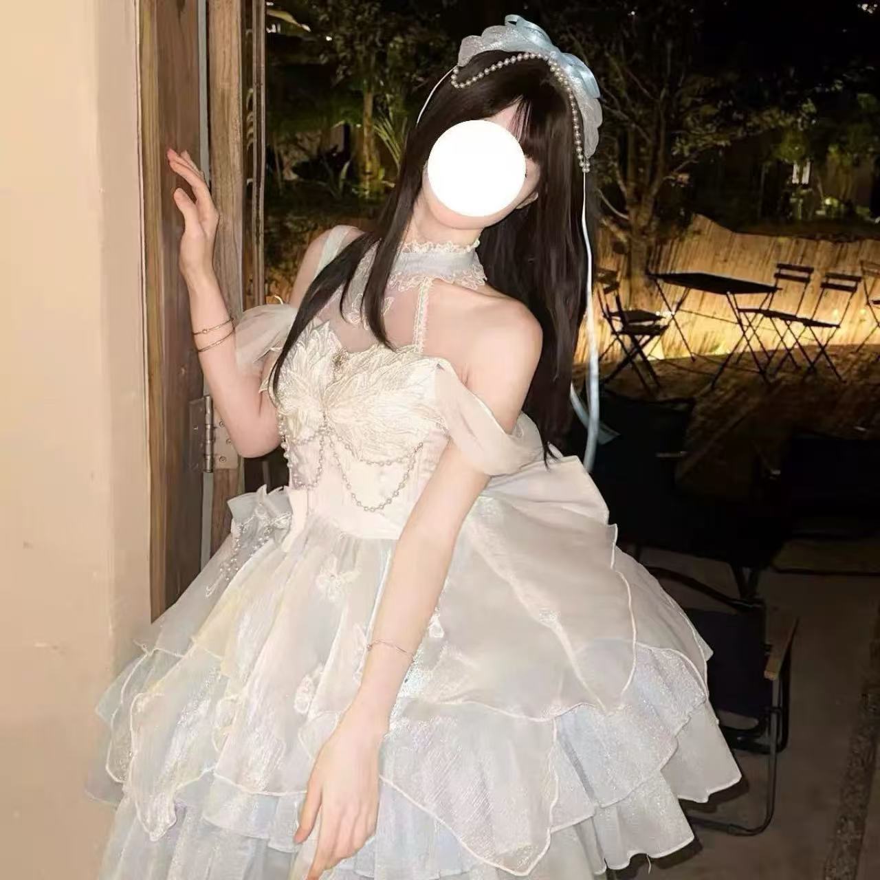 甘ロリータ 白鳥の湖風・蝶のふんわりプリンセスドレス