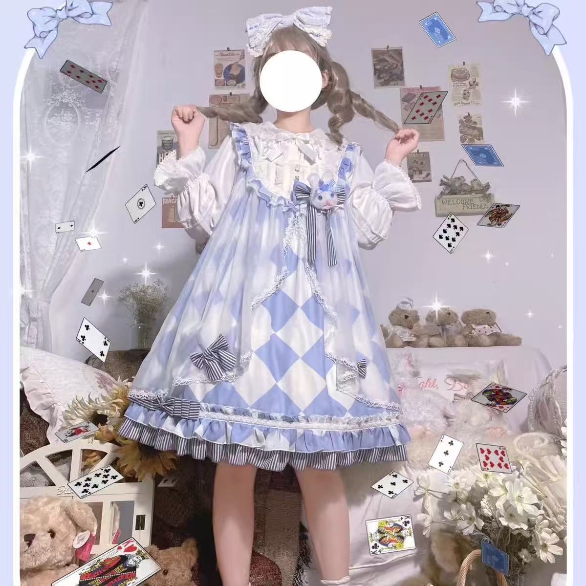 甘ロリータ アリス風パフスリーブ・子供用ドレス