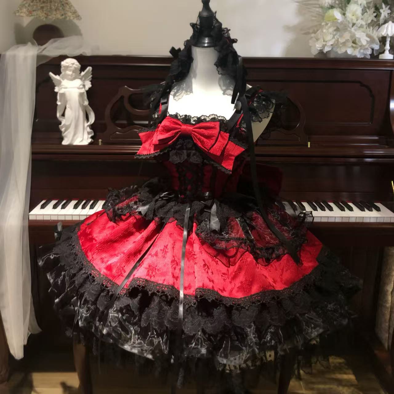 【ロリータドレス】ホワイトシュガーガールオリジナルデザイン バレエスタイルjskサスペンダードレス 夏