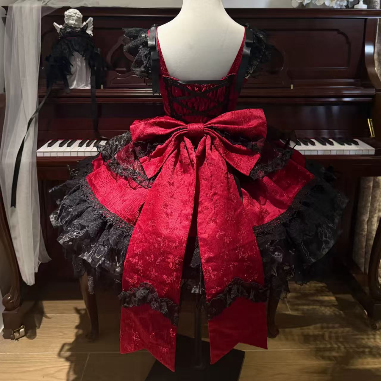 【ロリータドレス】ホワイトシュガーガールオリジナルデザイン バレエスタイルjskサスペンダードレス 夏