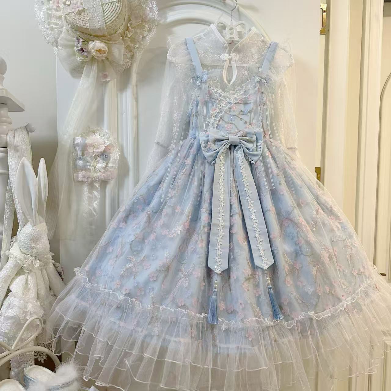 甘ロリータ 中華風サスペンダーワンピース