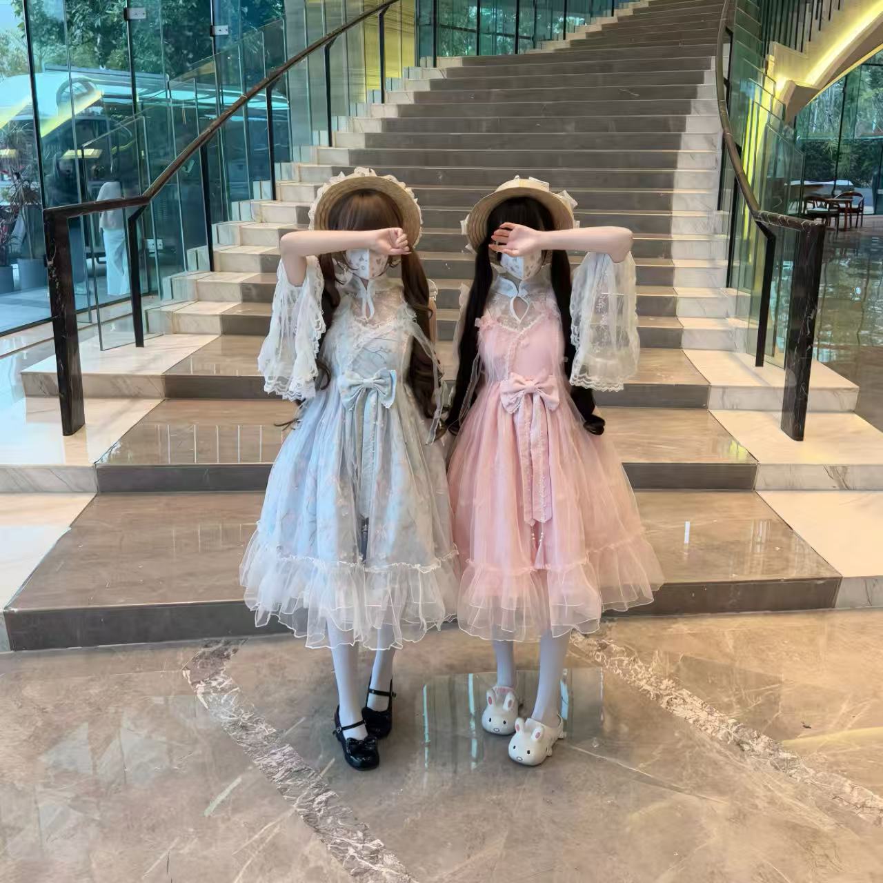 甘ロリータ 中華風サスペンダーワンピース