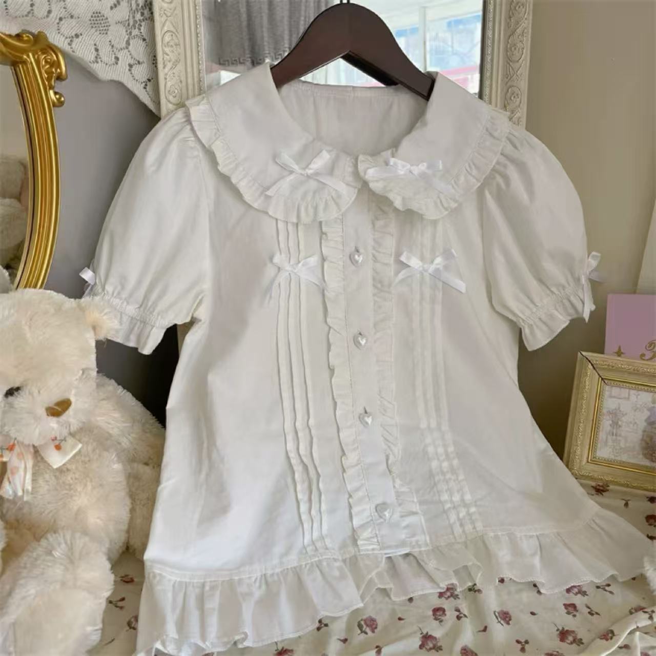 甘ロリータ 甘めパフスリーブトップス