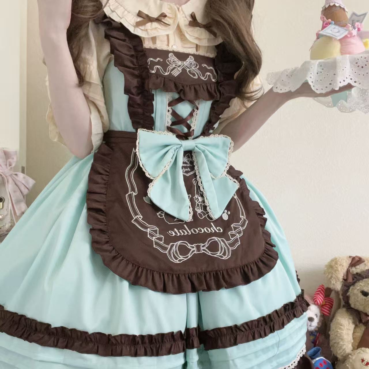 甘ロリータ ホワイトシュガーガール・サマーサスペンダードレス