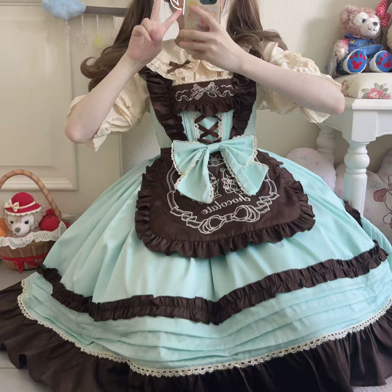 甘ロリータ ホワイトシュガーガール・サマーサスペンダードレス