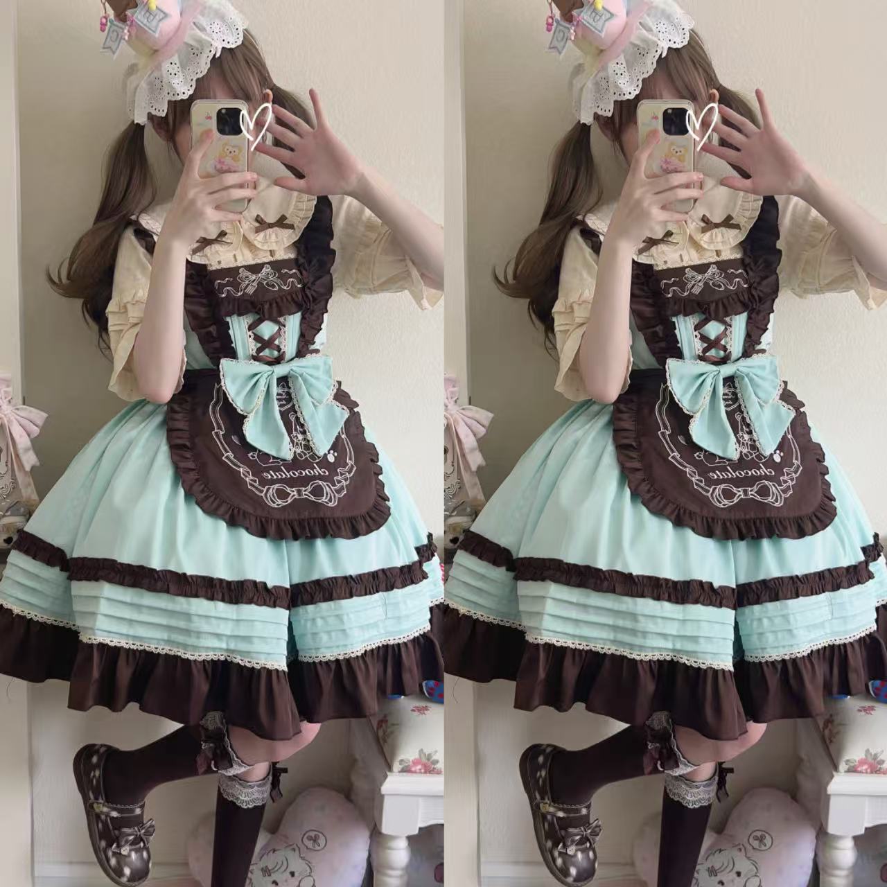 甘ロリータ ホワイトシュガーガール・サマーサスペンダードレス