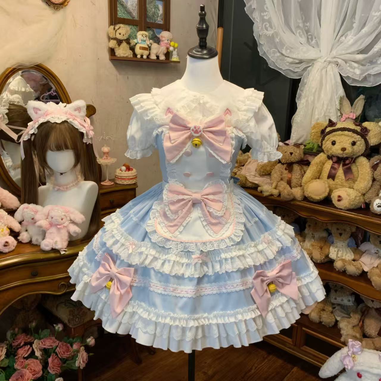 甘ロリータ ホワイトシュガーガール・スイートサスペンダードレス