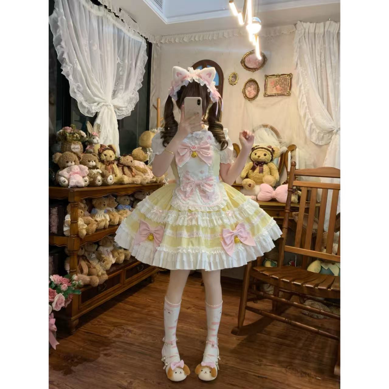 甘ロリータ ホワイトシュガーガール・スイートサスペンダードレス