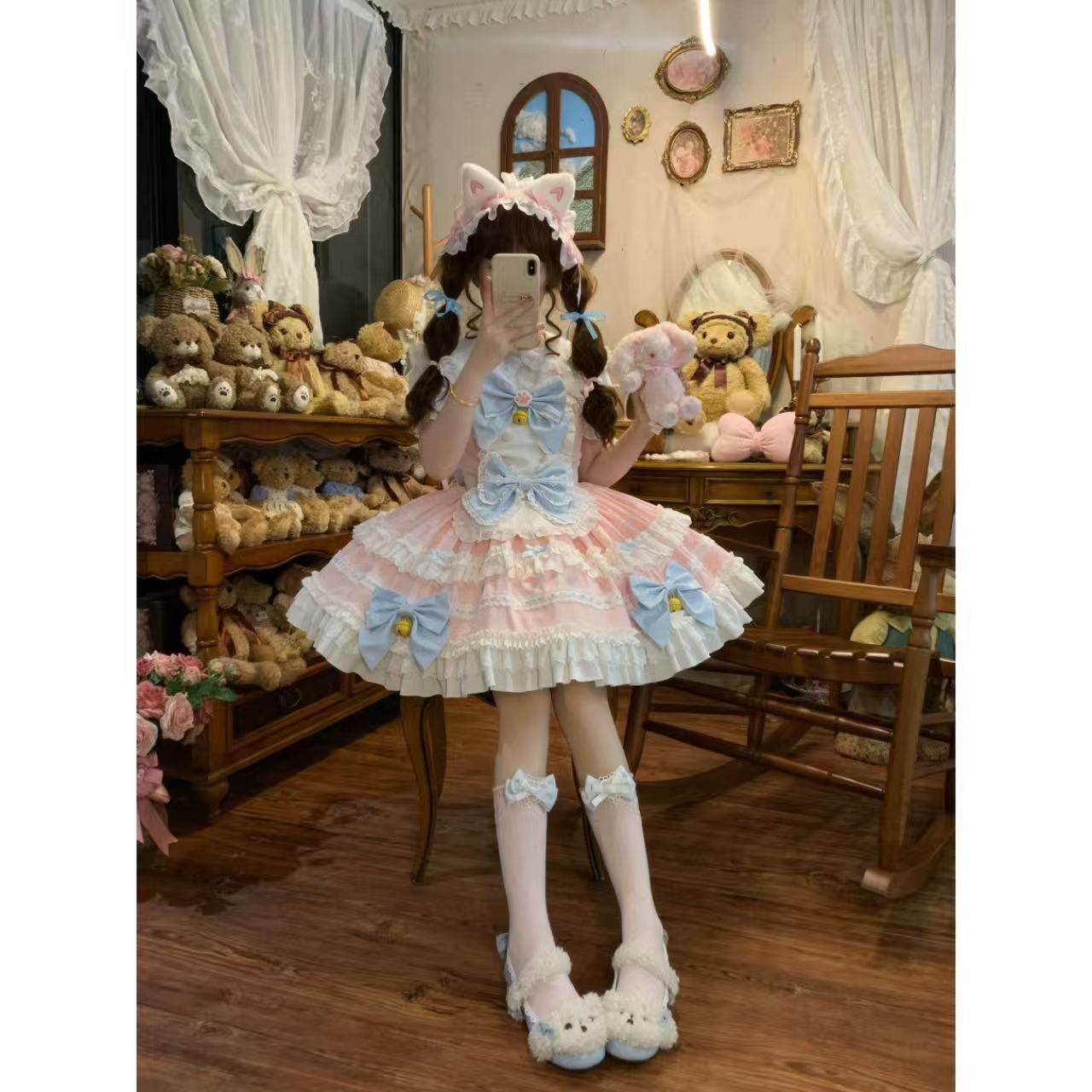 甘ロリータ ホワイトシュガーガール・スイートサスペンダードレス