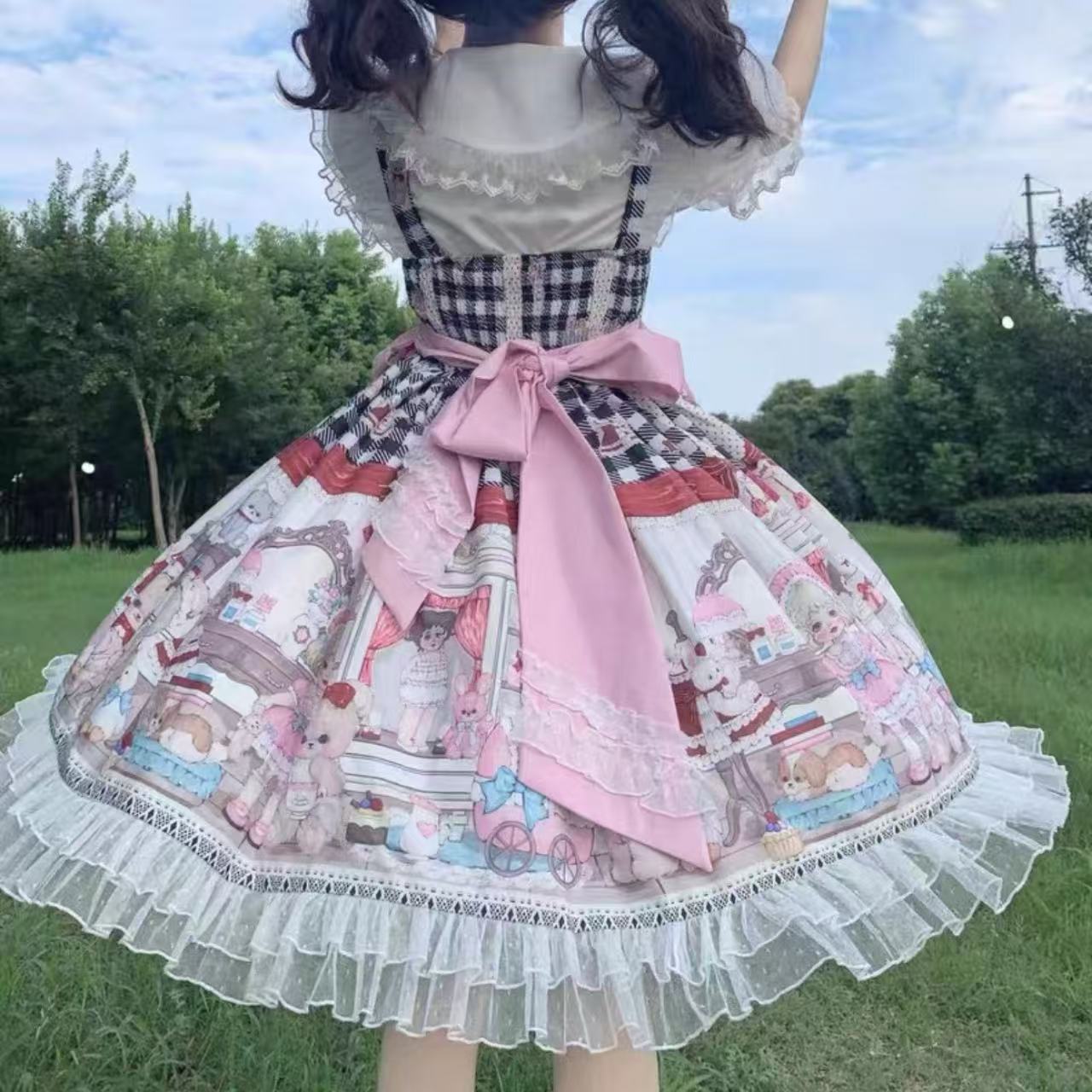 甘ロリータ ホワイトシュガーガール・デザートドールサスペンダードレス