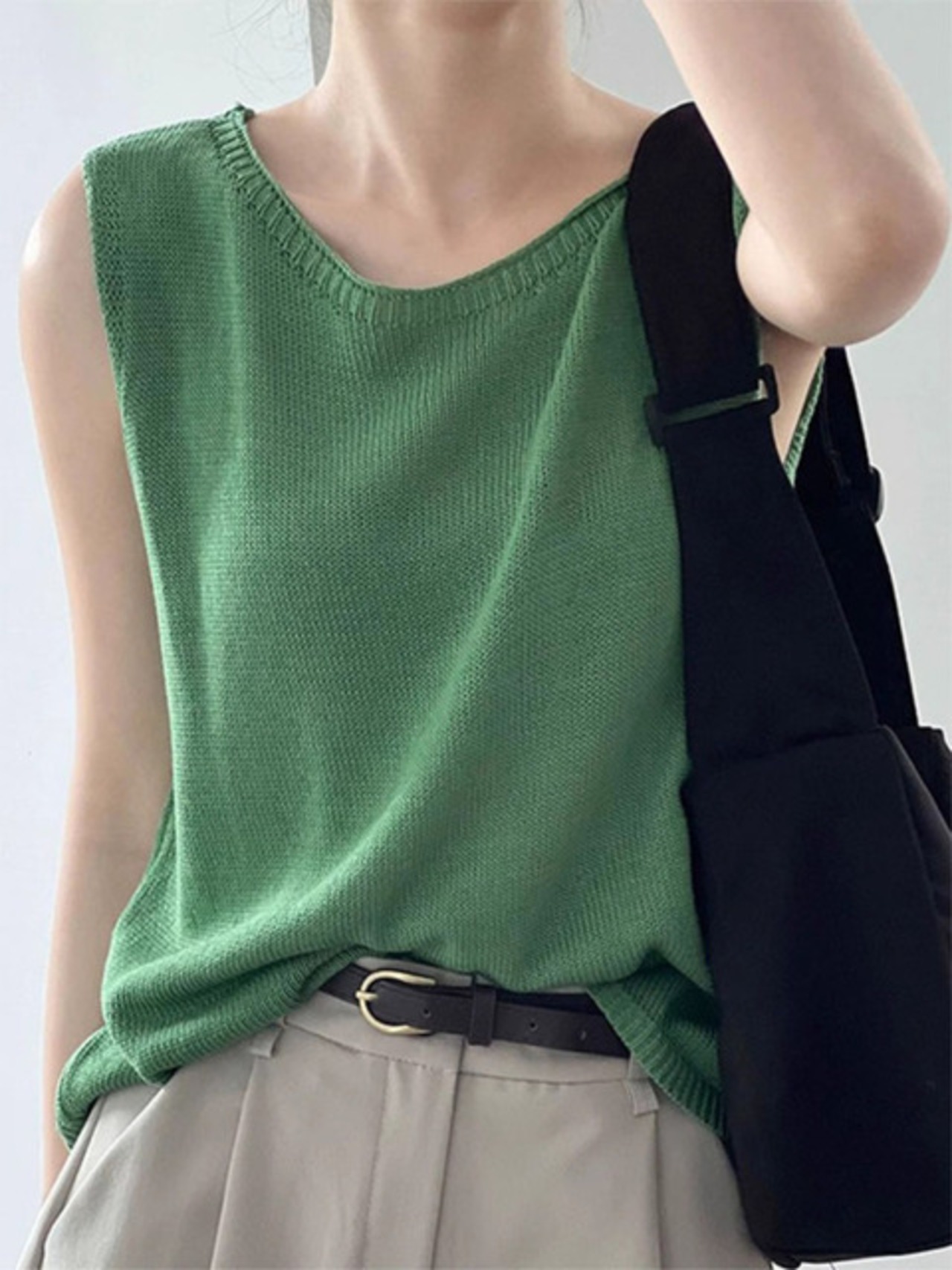 骨格ウェーブ カジュアルタンクトップ