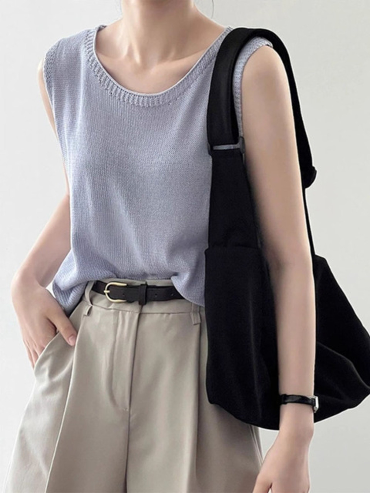 骨格ウェーブ カジュアルタンクトップ