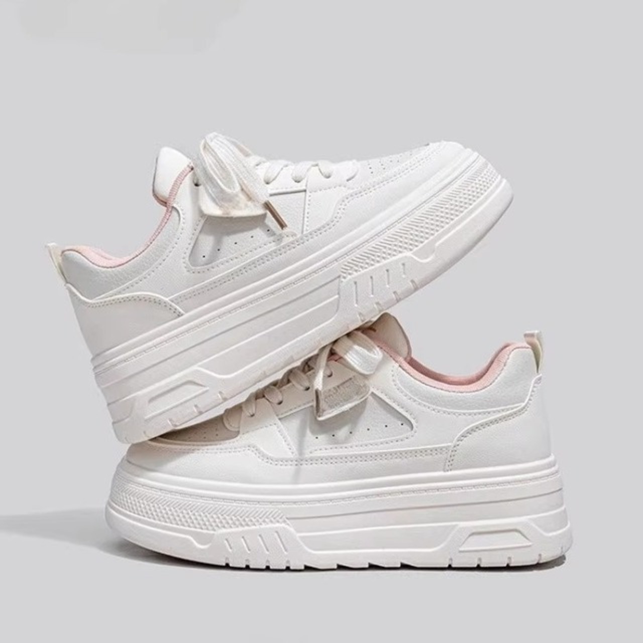 骨格ウェーブ カジュアル厚底スニーカー