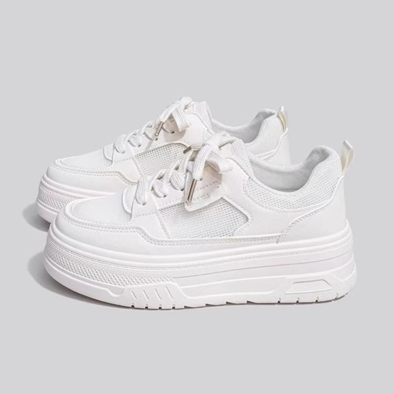 骨格ウェーブ カジュアル厚底スニーカー