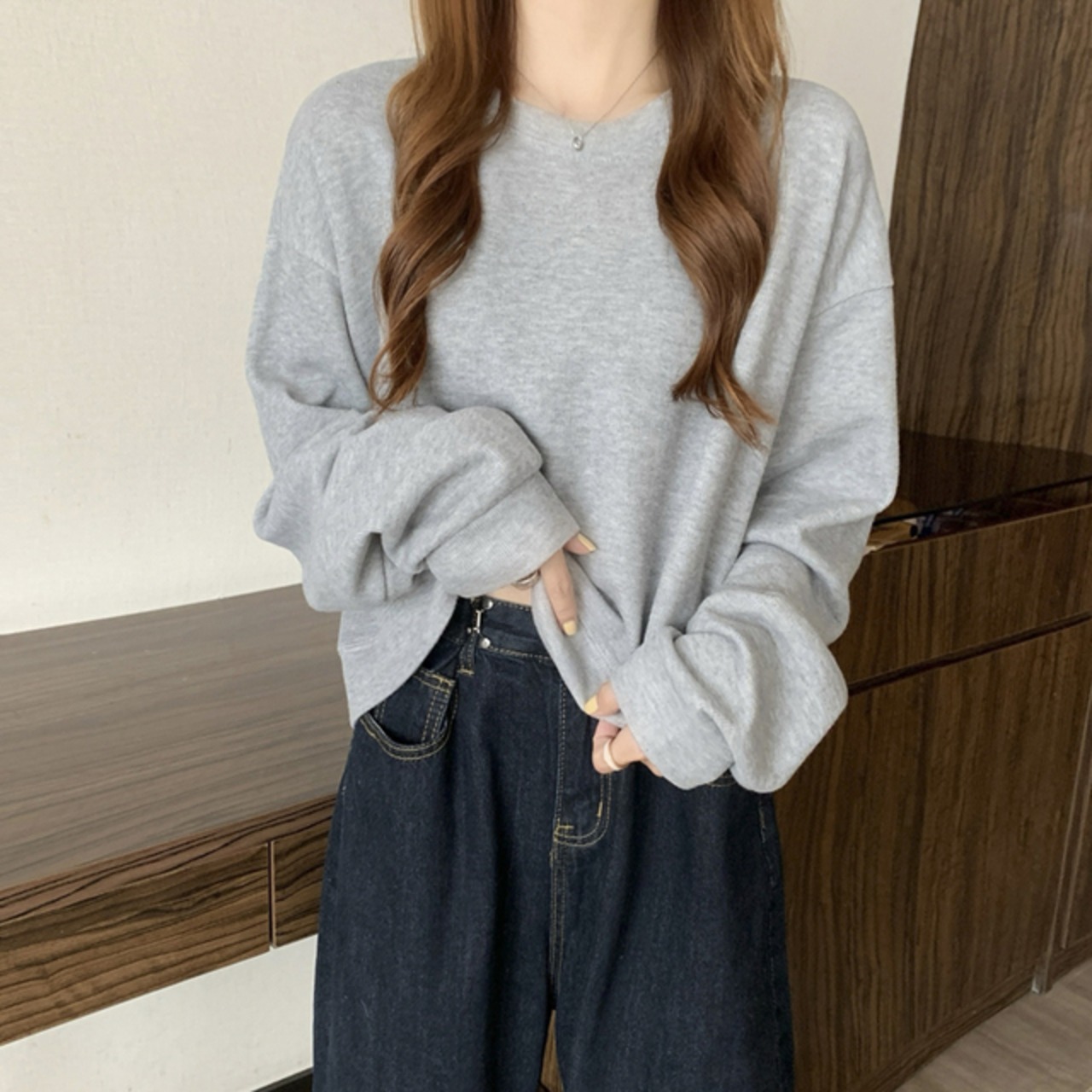 骨格ウェーブ カラープルオーバーパーカー