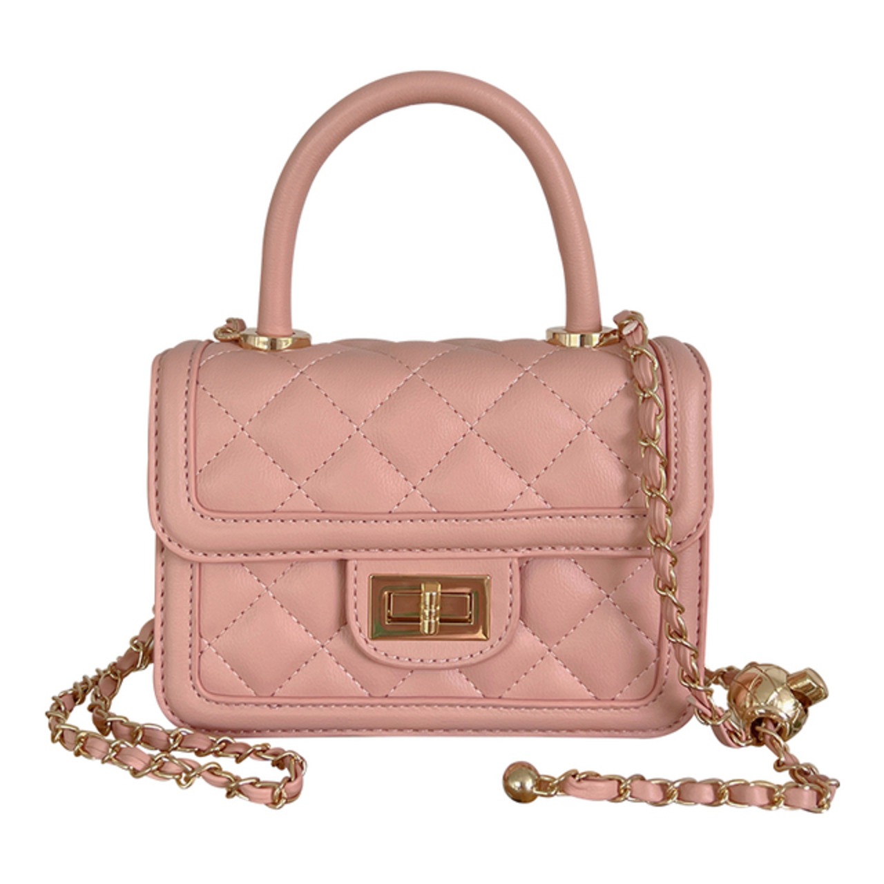 骨格ウェーブ キルティングチェーンショルダーバッグ