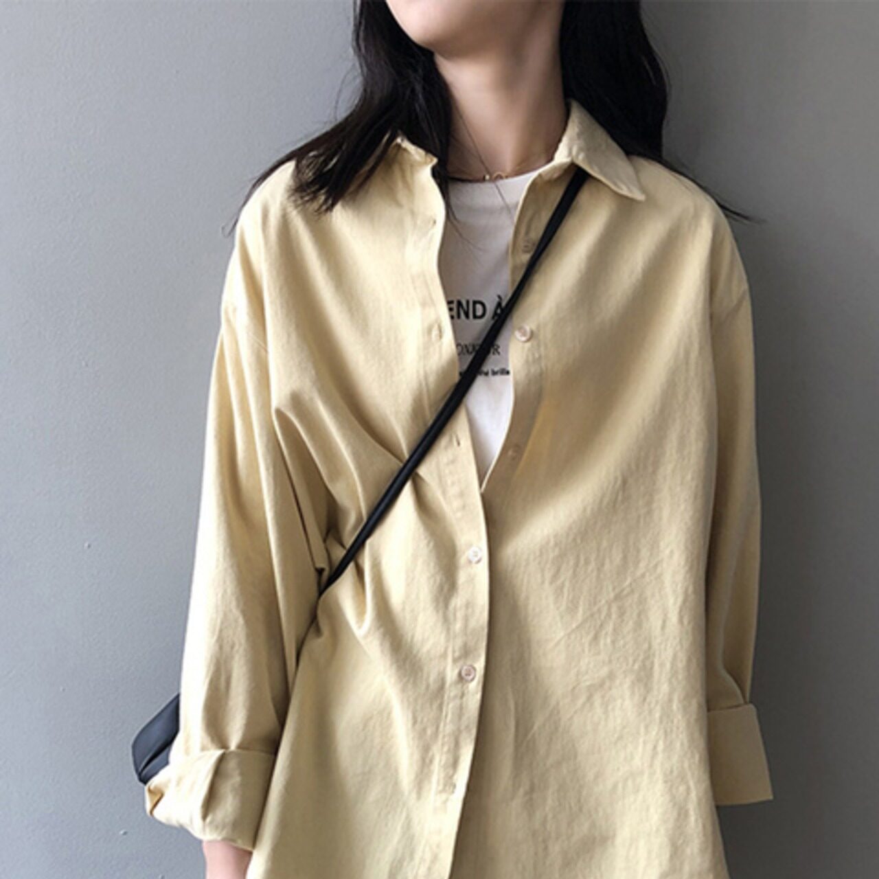 骨格ウェーブ コットンシャツ